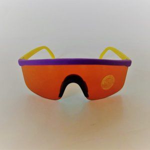 (NWT) Vintage 90's Junior One Piece Blade Sports Sunglasses (Purple/Yellow)